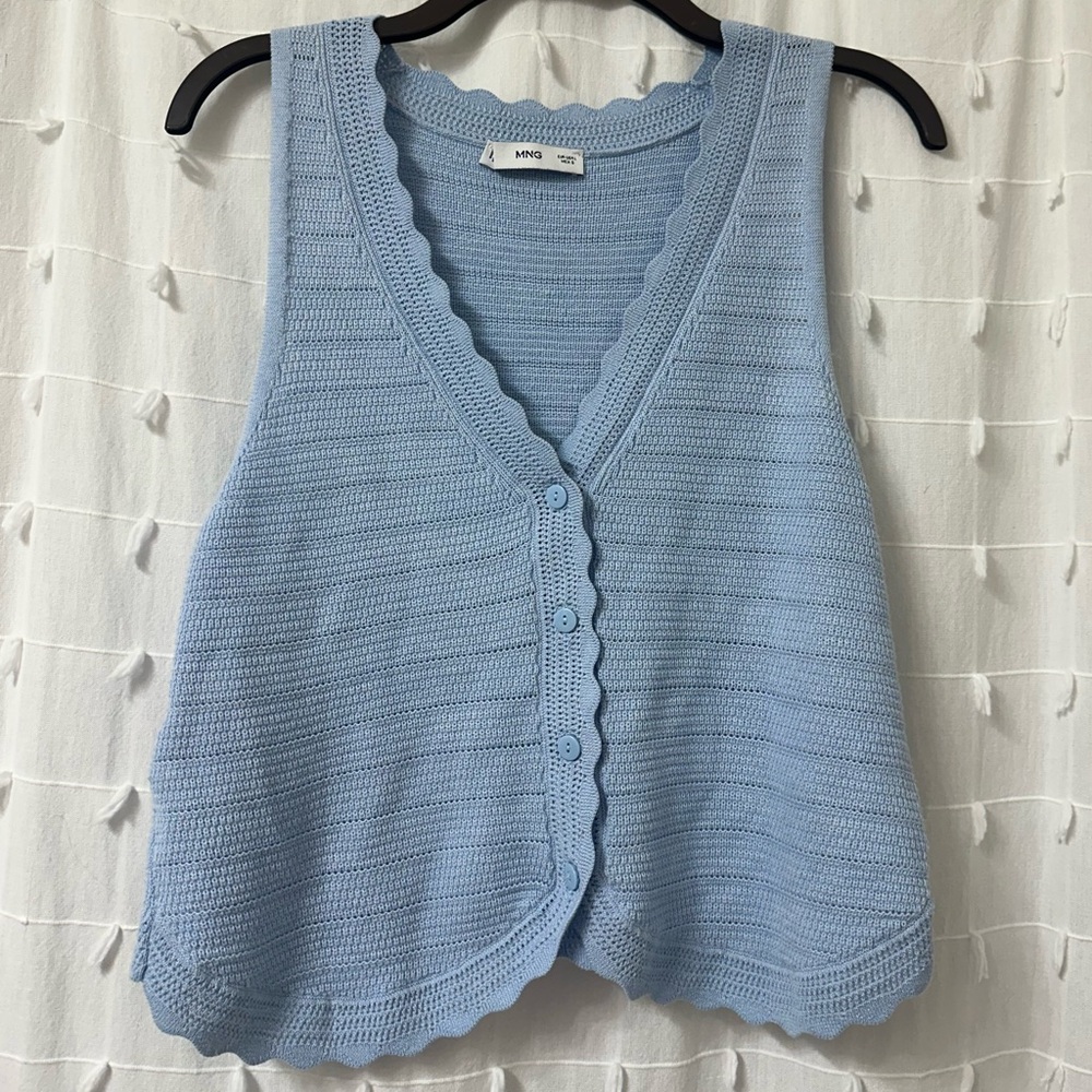 Mango Sky Blue Knit Vest
